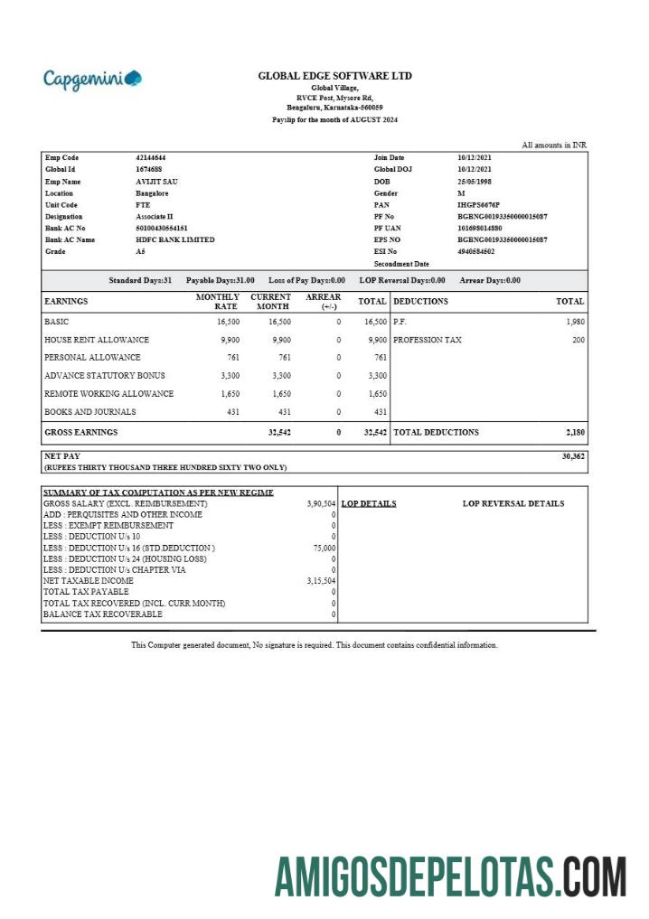 Imprimível Modelo de recibo de pagamento da Global Edge Software em formatos Word e PDF.pdf, 1